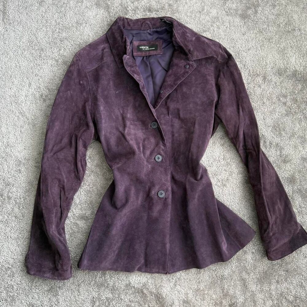 Valerie Stevens purple suede leather blazer